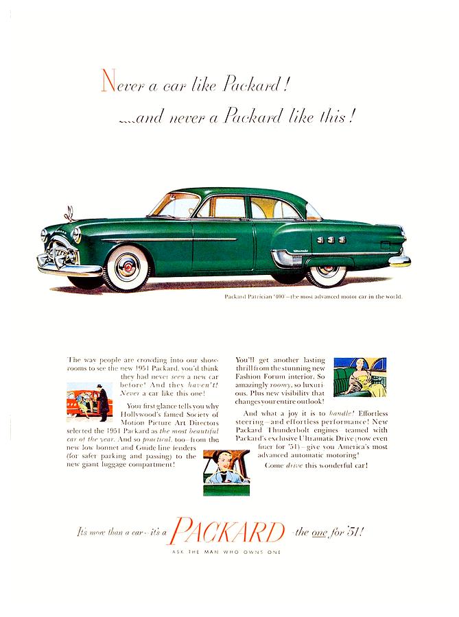 1951 - Packard Patrician 400 Automobile Advertisement - Color Digital Art by John Madison