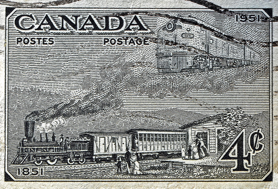 1951 Canada Train Stamp Photograph by Bill Owen