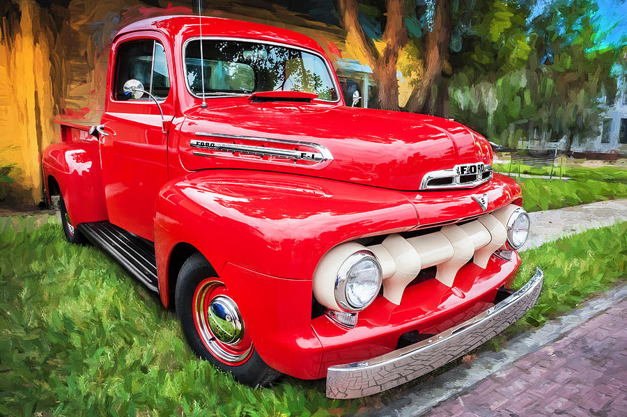 Truck Photograph - 1951 Ford Pick Up Truck F100 Painted   by Rich Franco