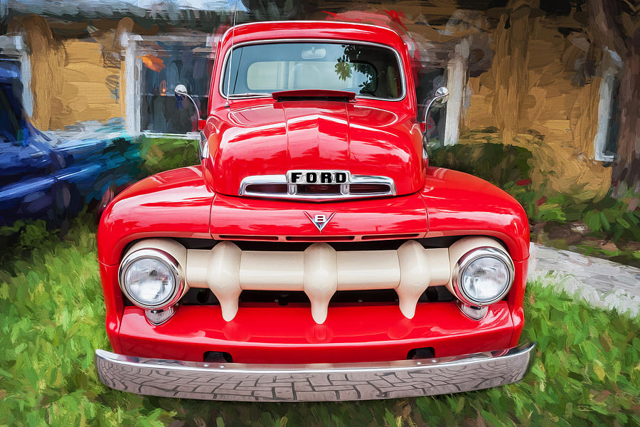 Truck Photograph - 1951 Ford Pick Up Truck F100 Painted  by Rich Franco