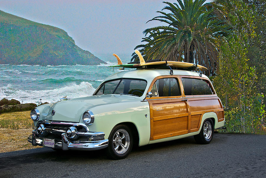 1951 Ford Woody Surfs Up Photograph by Dave Koontz