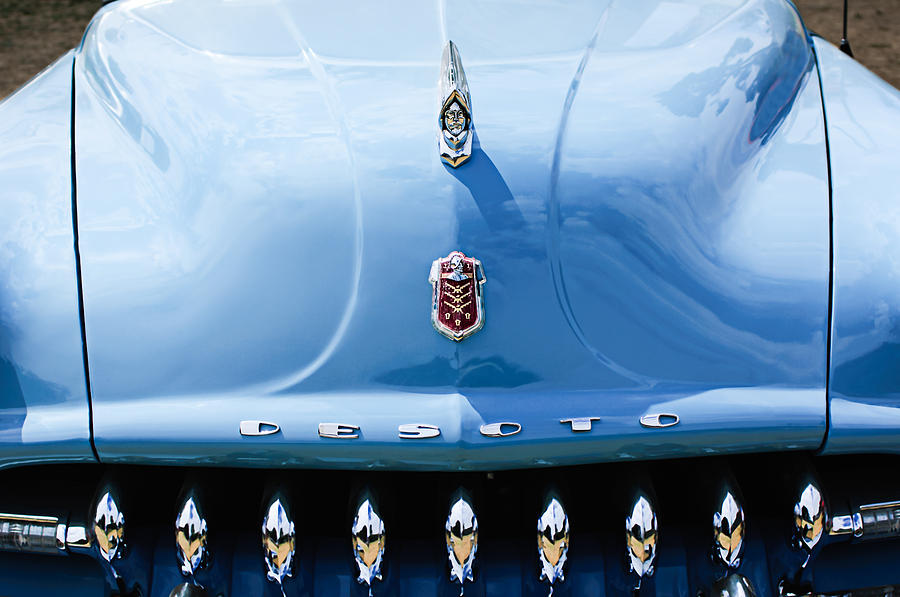 1952 Desoto Grille - Hood Ornament - Emblems Photograph by Jill Reger