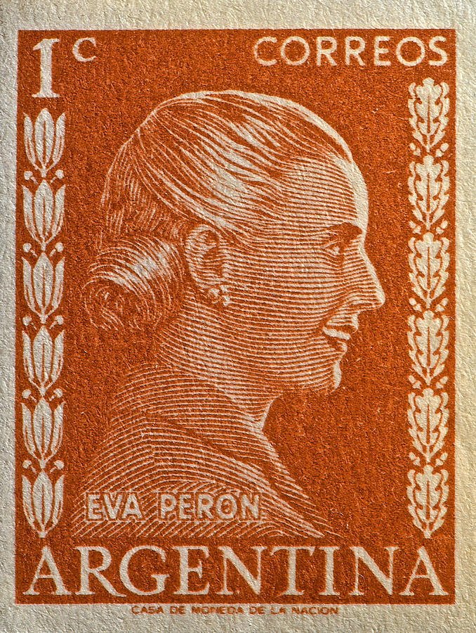 1952 Eva Peron Argentina Stamp Photograph