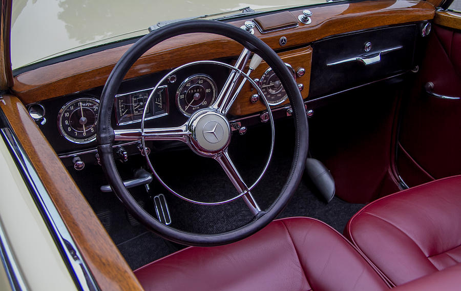 1952 Mercedes 220 Interior Photograph by Roger Mullenhour