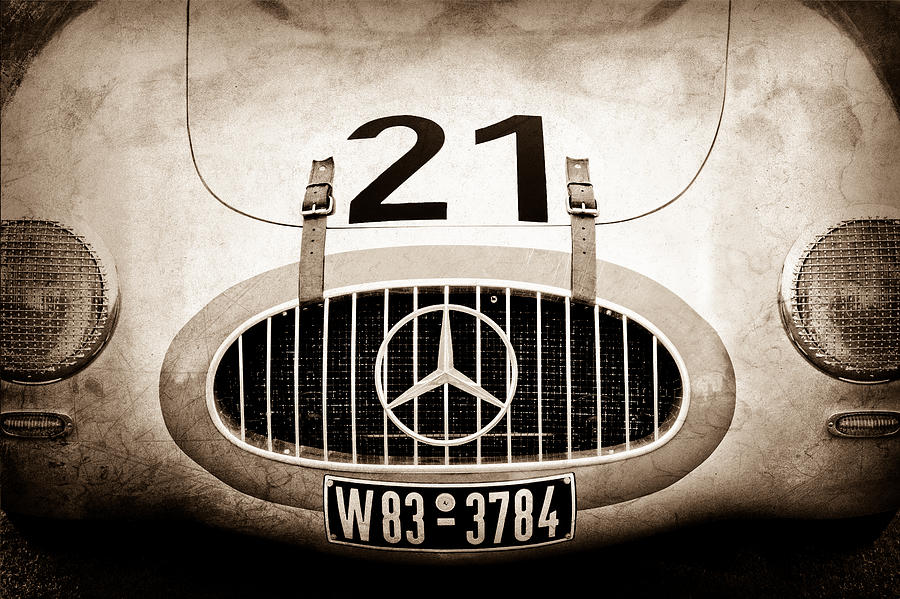 Car Photograph - 1952 Mercedes-Benz W194 Coupe Grille Emblem by Jill Reger