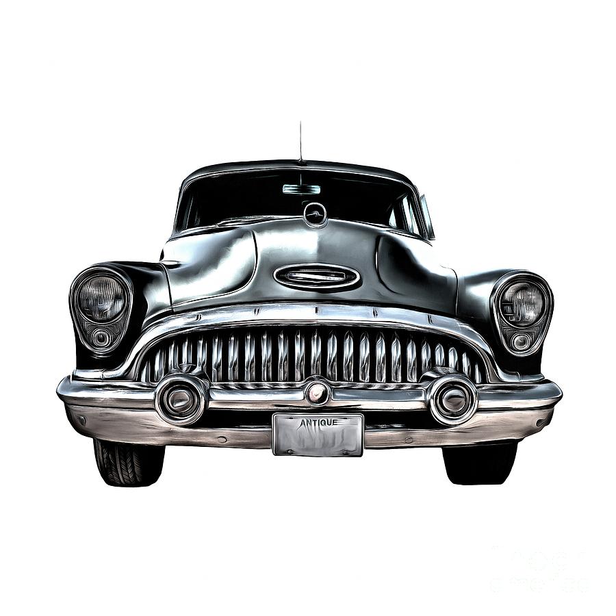 Vintage Photograph - 1953 Buick Roadmaster Silver by Edward Fielding