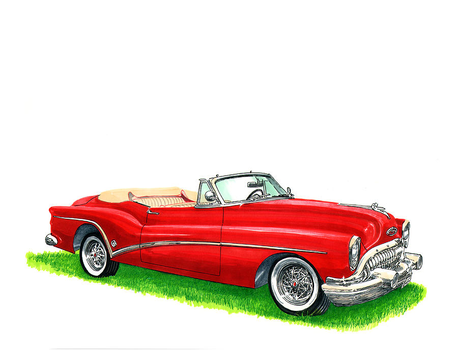 1953 Buick Skylark Convertible Painting by Jack Pumphrey