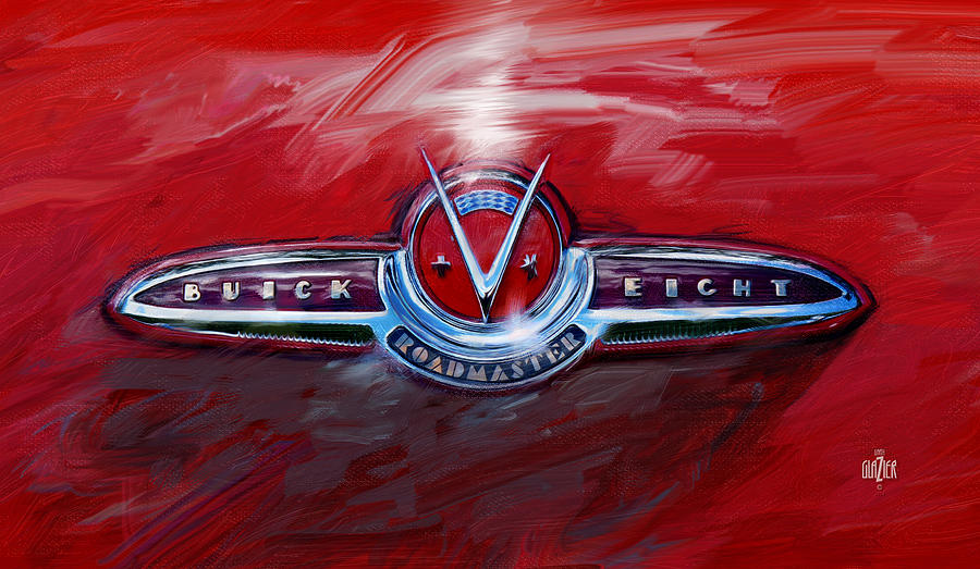 1953 Buick Super convertible Trunk Emblem Digital Art by Garth Glazier