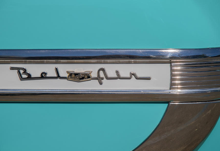 1953 Chevy Bel Air Fender Name Badge Photograph by Roger Mullenhour