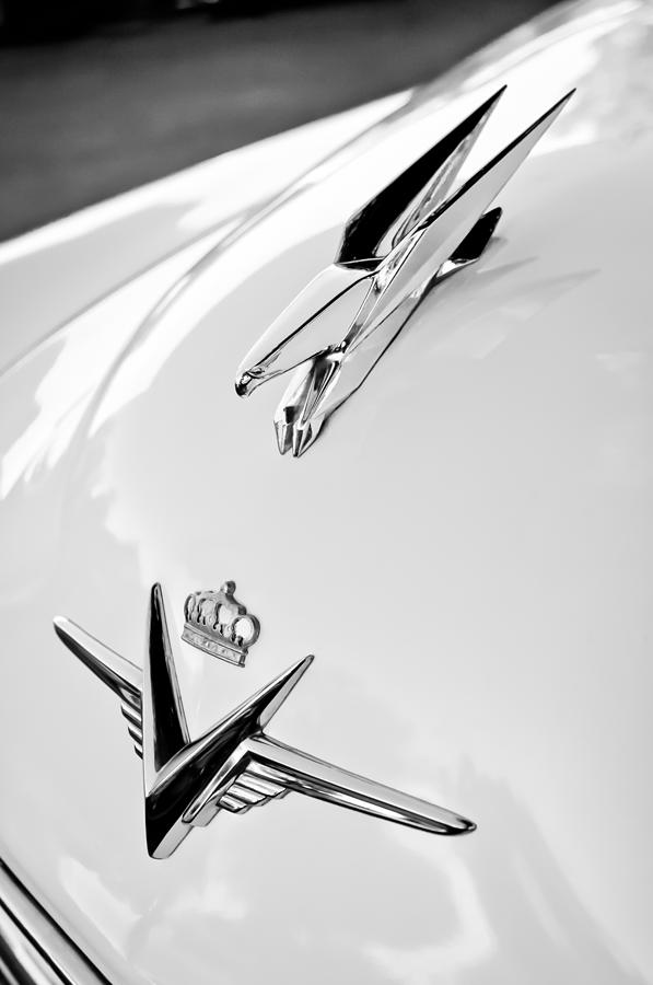 Car Photograph - 1953 Chrysler Imperial Custom Emblem - Hood Ornament by Jill Reger