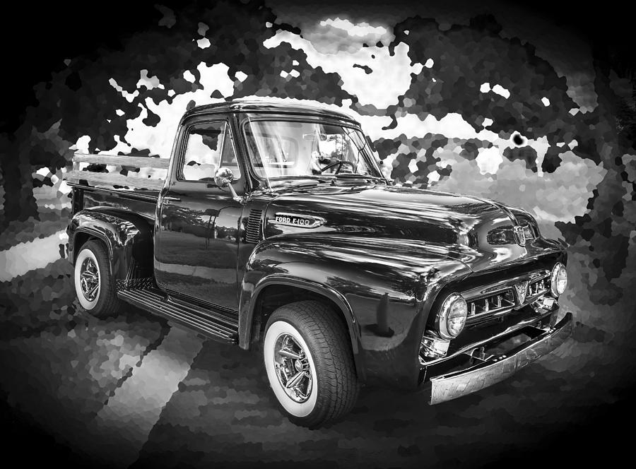 1953 Ford F100 Pickup Truck BW Photograph by Rich Franco