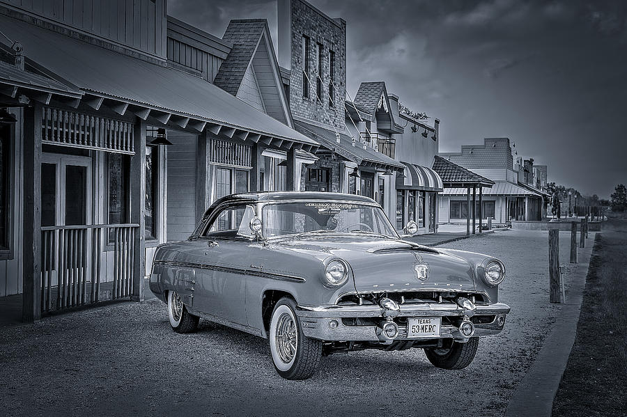 Car Photograph - 1953 Mercury Monterey BW 1 by David Morefield