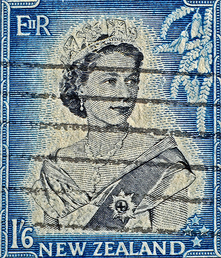 1953 New Zealand Queen Elizabeth II Stamp Photograph by Bill Owen