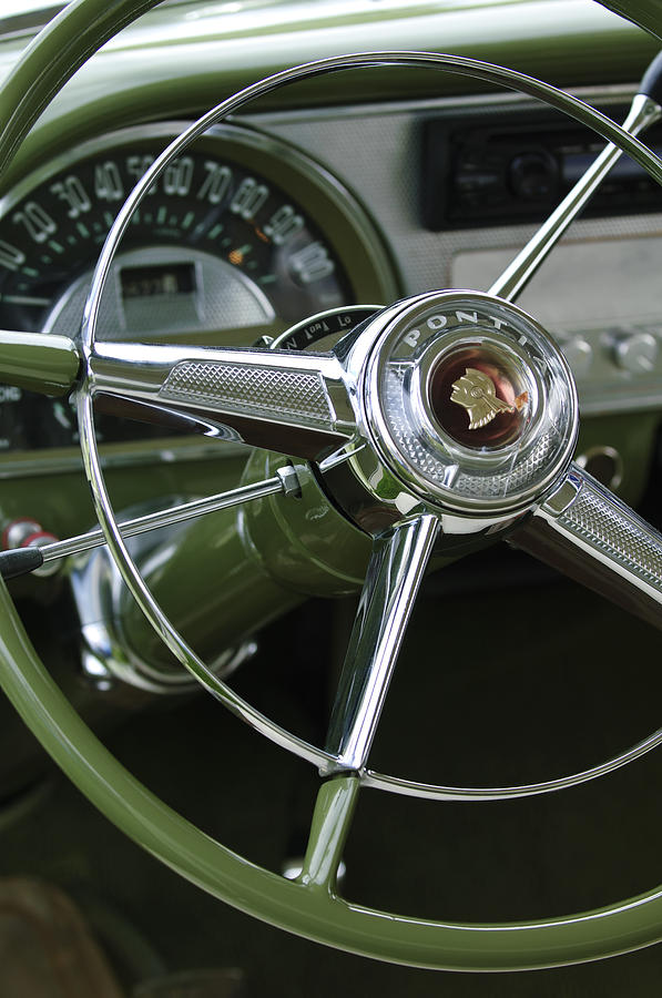 1953 Pontiac Steering Wheel Photograph by Jill Reger