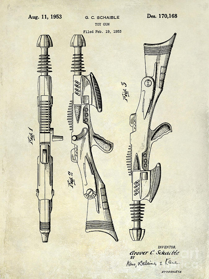 1953 Toy Gun Patent Drawing  Photograph by Jon Neidert