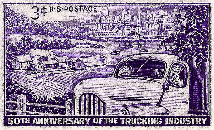 1953 Trucking Industry Postage Stamp Photograph by David Patterson