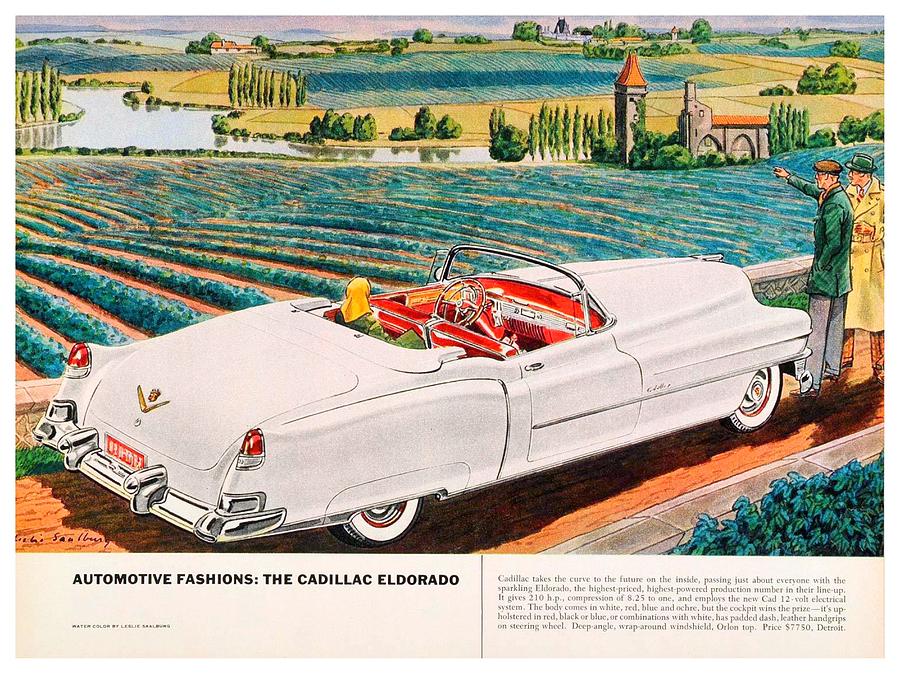 1954 - Cadillac Eldorado Convertible Advertisement - Color Digital Art by John Madison