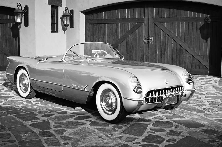 1954 Chevrolet Corvette -203bw Photograph by Jill Reger