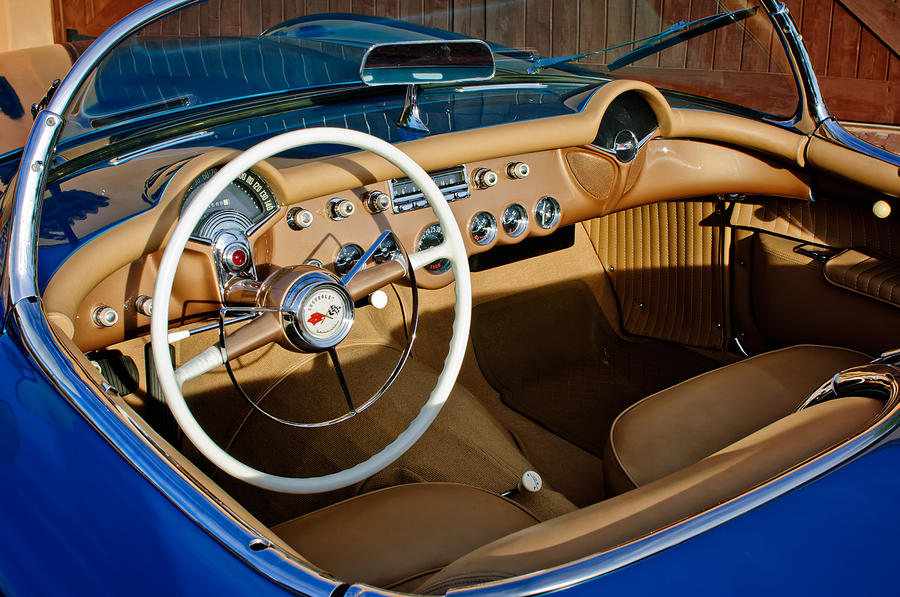 1954 Chevrolet Corvette Steering Wheel -442c Photograph by Jill Reger