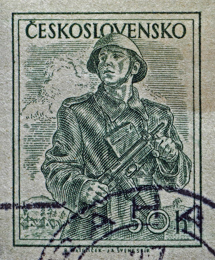 1954 Czechoslovakian Soldier Stamp Photograph by Bill Owen