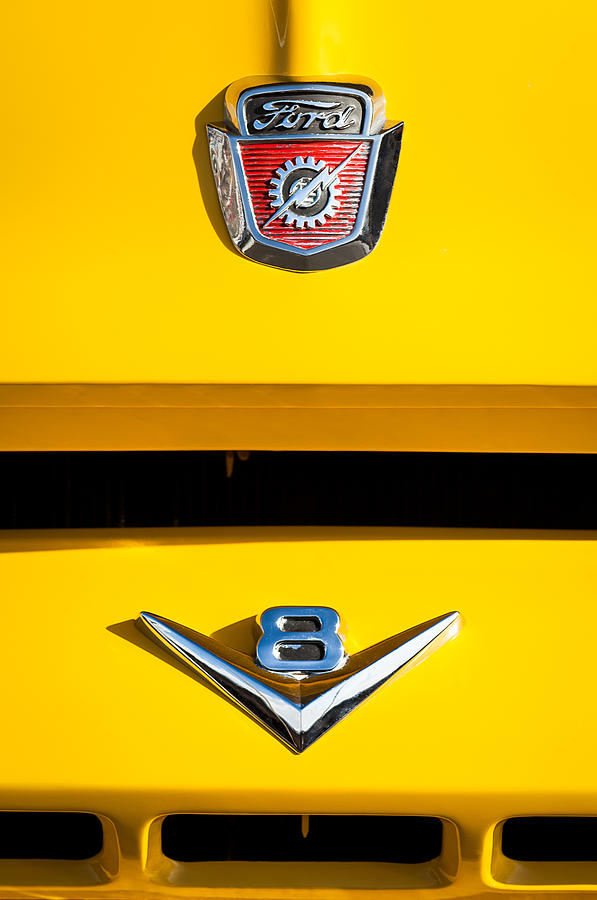 1954 Ford F-100 Custom Pickup Truck Emblems Photograph by Jill Reger ...