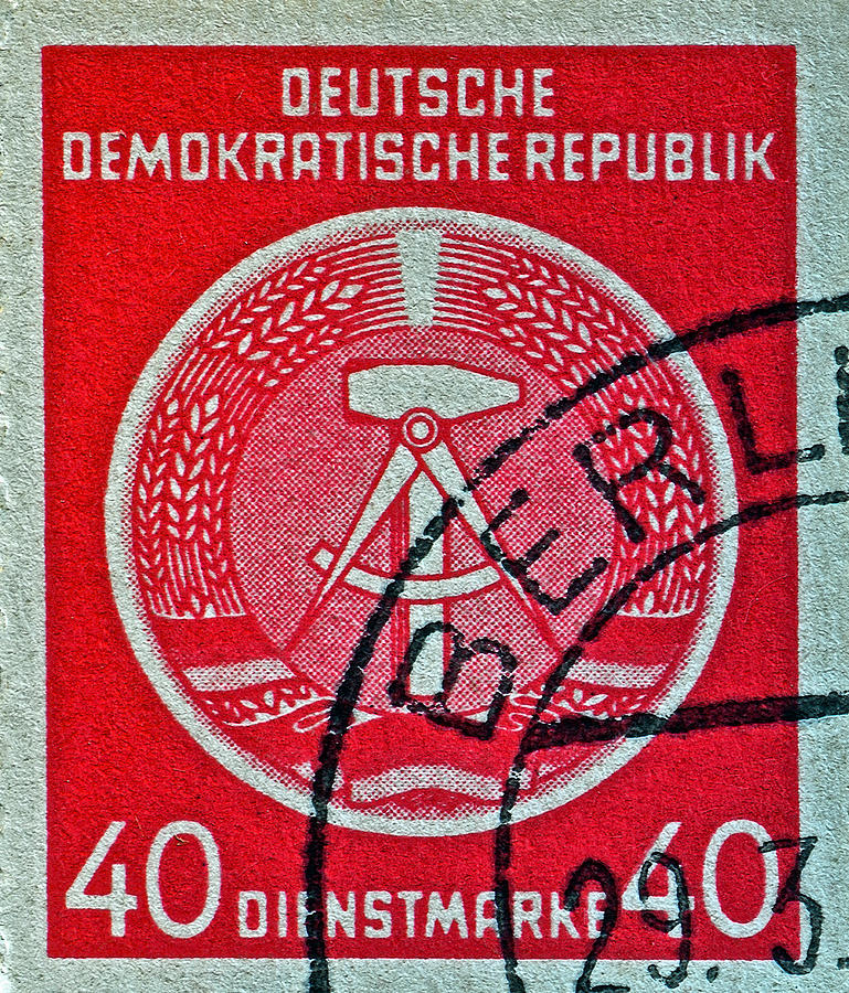 Philately Photograph - 1954 German Democratic Republic Stamp - Berlin Cancelled by Bill Owen
