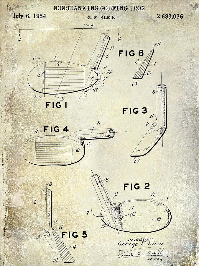1954 Nonshanking Golf Club Patent Photograph by Jon Neidert