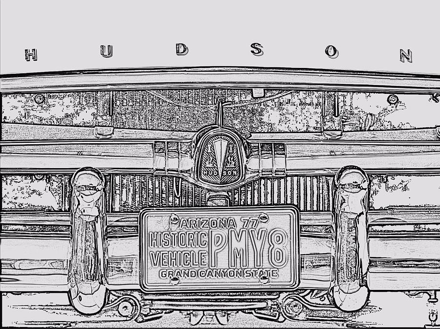 1954 Hudson Hornet Pencil Sketch Digital Art by Brooke Roby | Fine Art