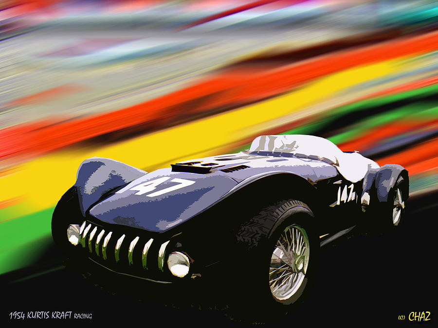 1954 Kurtis Kraft Racing Painting by CHAZ Daugherty