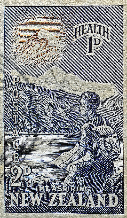 1954 Mount Aspiring New Zealand Stamp Photograph by Bill Owen