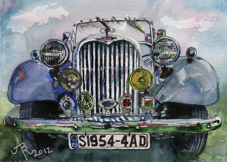1954 Singer Car 4 ADT Roadster Painting by Anna Ruzsan
