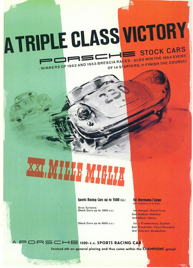 1954 XXI Mille Miglia Digital Art by Georgia Clare