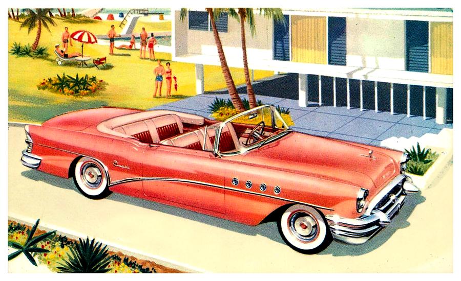 1955 - Buick 56C Super Convertible Automobile Advertisement - Color Digital Art by John Madison