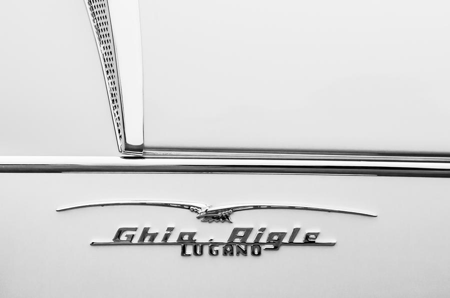 1955 Alfa Romeo 1900 CSS Ghia Aigle Cabriolet Grille Emblem - Super Sprint Emblem -2266BW Photograph by Jill Reger