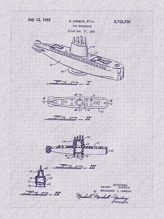 1955 Baking Soda Submarine Patent Art Photograph by Barry Jones