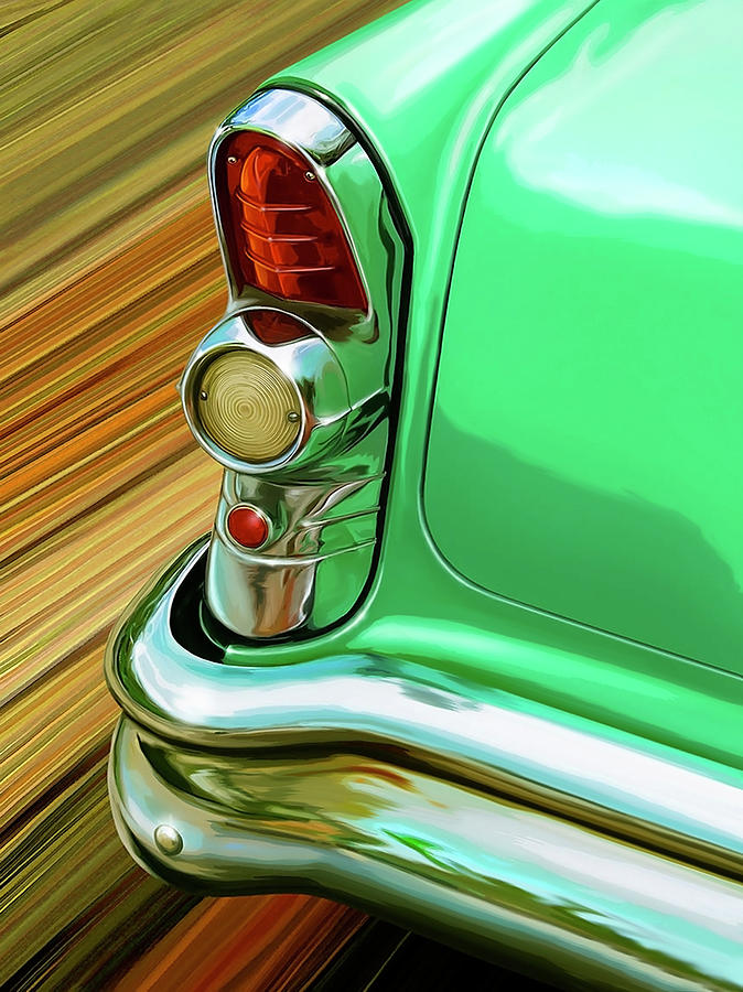 1955 Buick Taillight Detail Digital Art by David Kyte