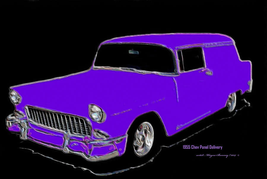 1955 Chev Panel Delivery P Painting by Wayne Bonney