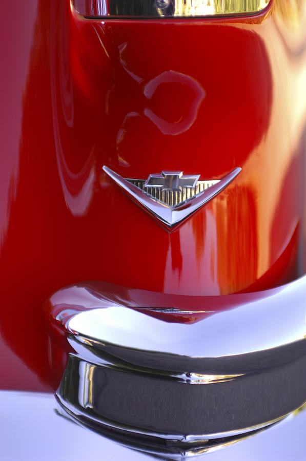 Car Photograph - 1955 Chevrolet Belair Nomad Emblem by Jill Reger