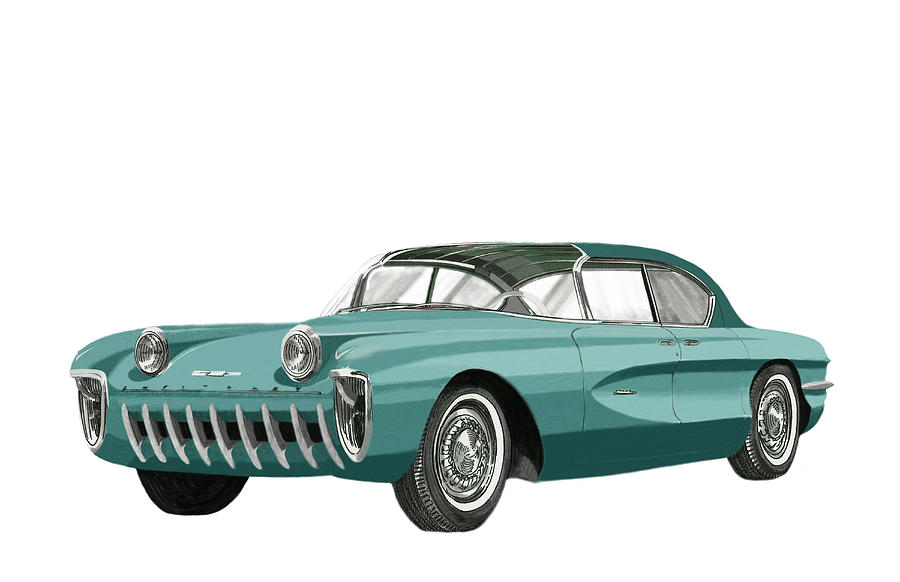 1955 Chevrolet Biscayne Concept Painting by Jack Pumphrey