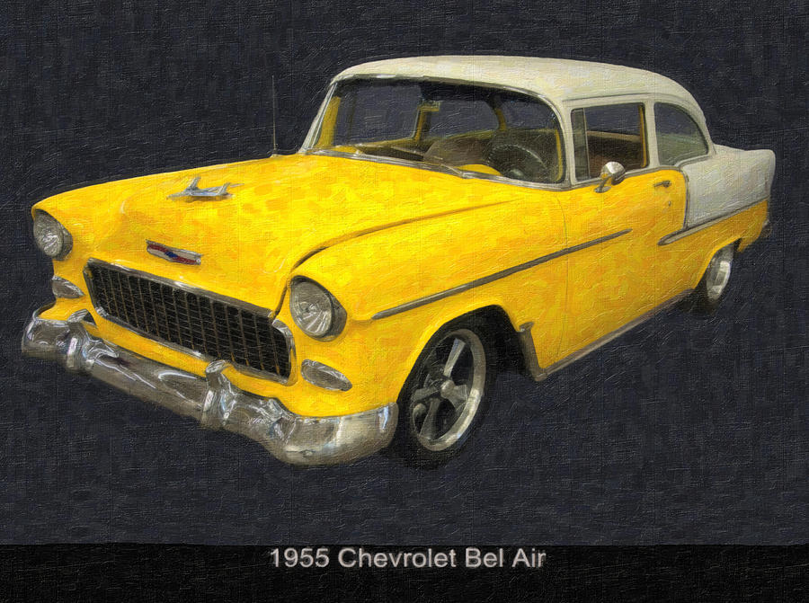 Car Digital Art - 1955 Chevy Bel AIr mixed media by Flees Photos