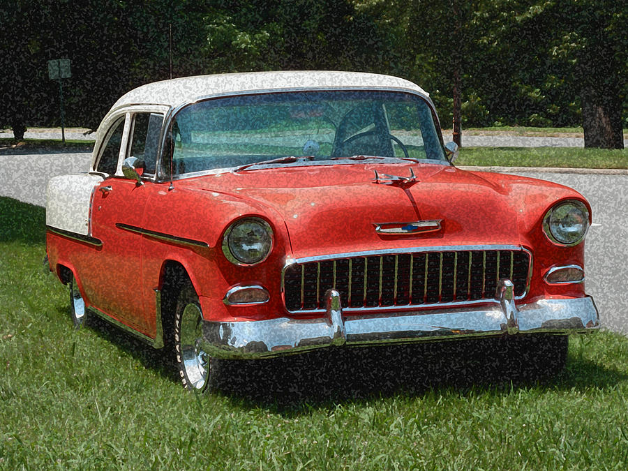 1955 Chevy Bel Air with Sponge Painting Effect Photograph by Frank Romeo