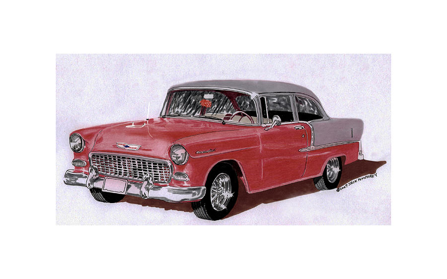 1955 Chevy Post Streeter Painting by Jack Pumphrey