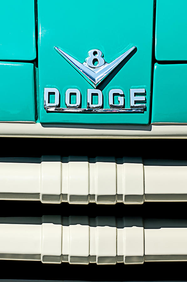 1955 Dodge C-3-B8 Pickup Truck Grille Emblem Photograph by Jill Reger