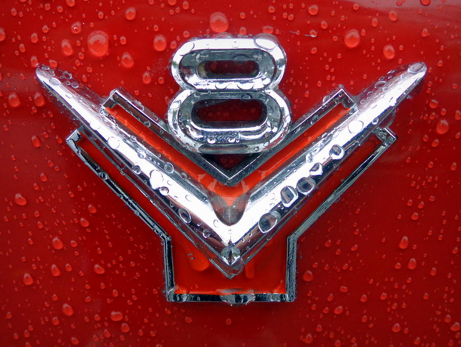 1955 Ford V8 Emblem Photograph by Joseph Skompski