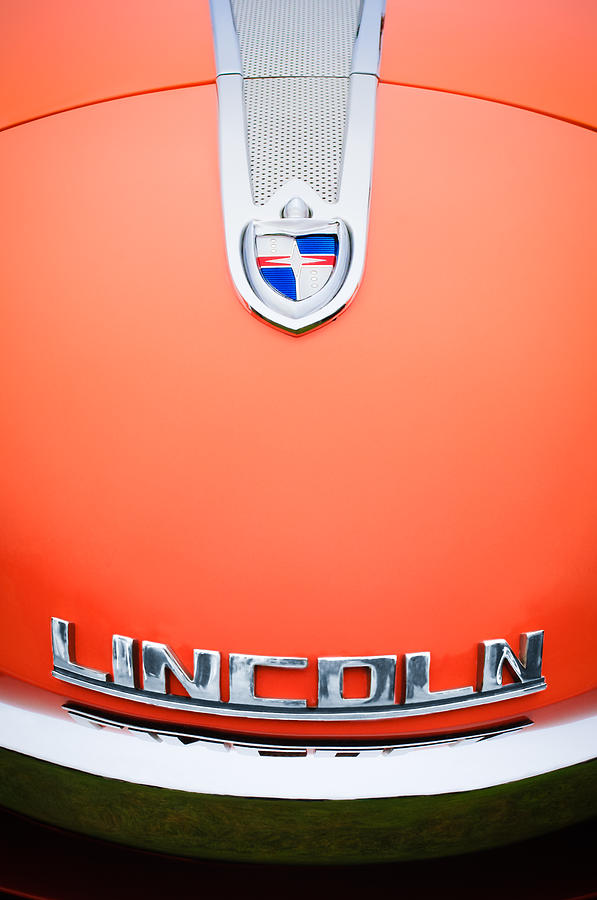 1955 Lincoln Indianapolis Boano Coupe Emblem Photograph by Jill Reger