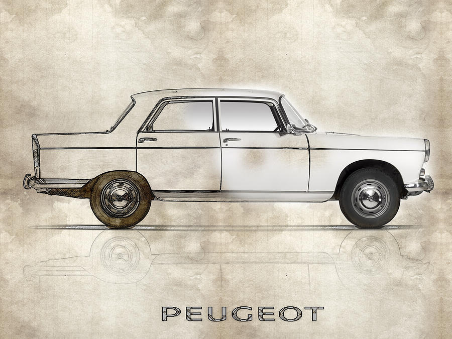 1960 Peugeot 404 #2 Painting by Celestial Images