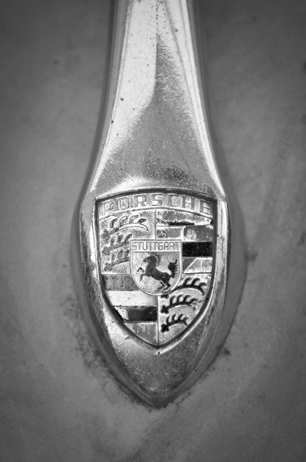 1955 Porsche 356A Speedster Emblem -1610bw Photograph by Jill Reger