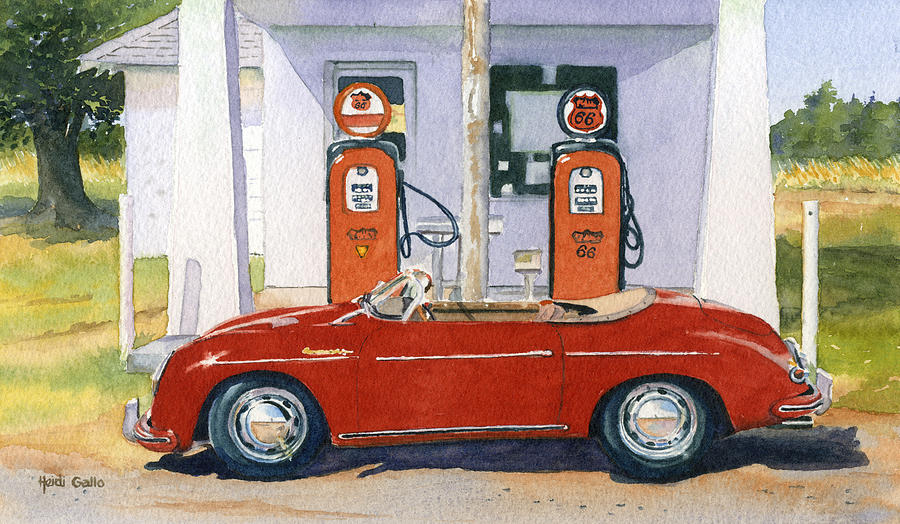 1955 Porsche Speedster Painting by Heidi Gallo
