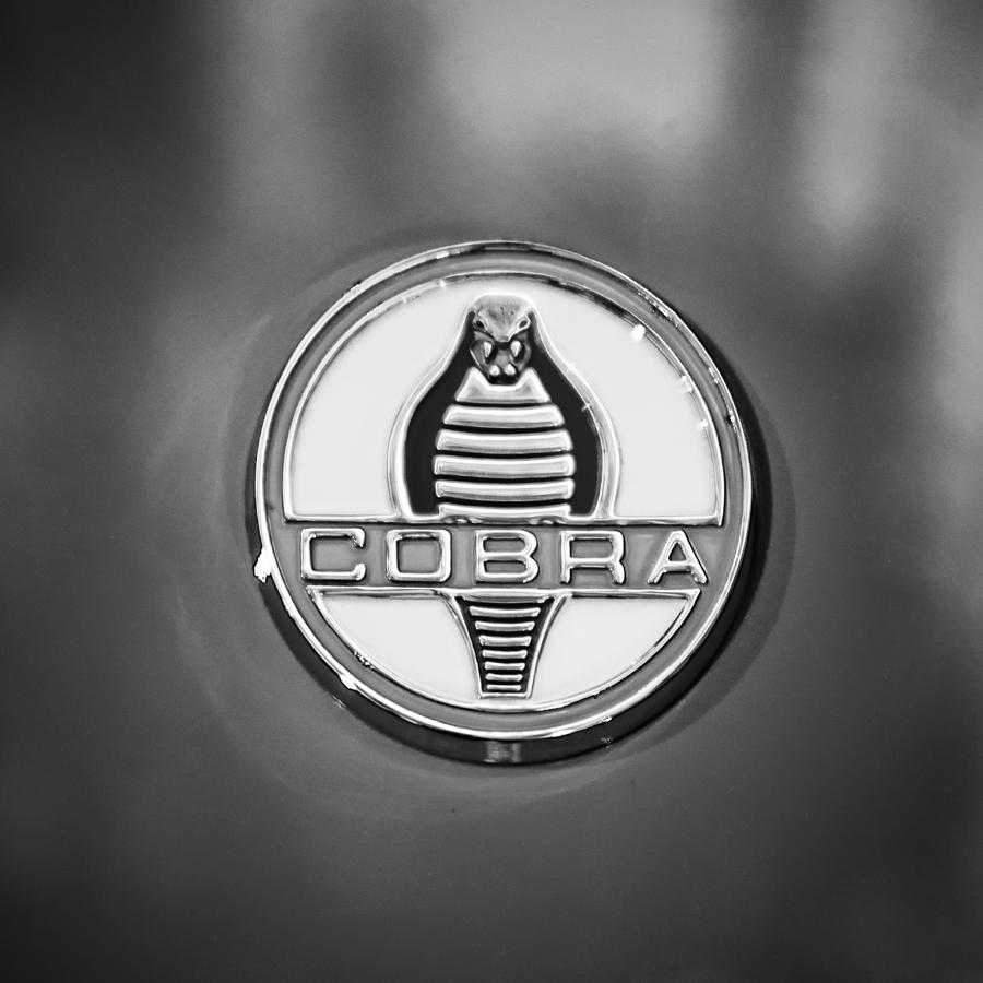1955 Shelby 427 Cobra Emblem -0124bw Photograph by Jill Reger