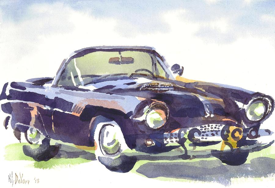 1955 Thunderbird Painting by Kip DeVore